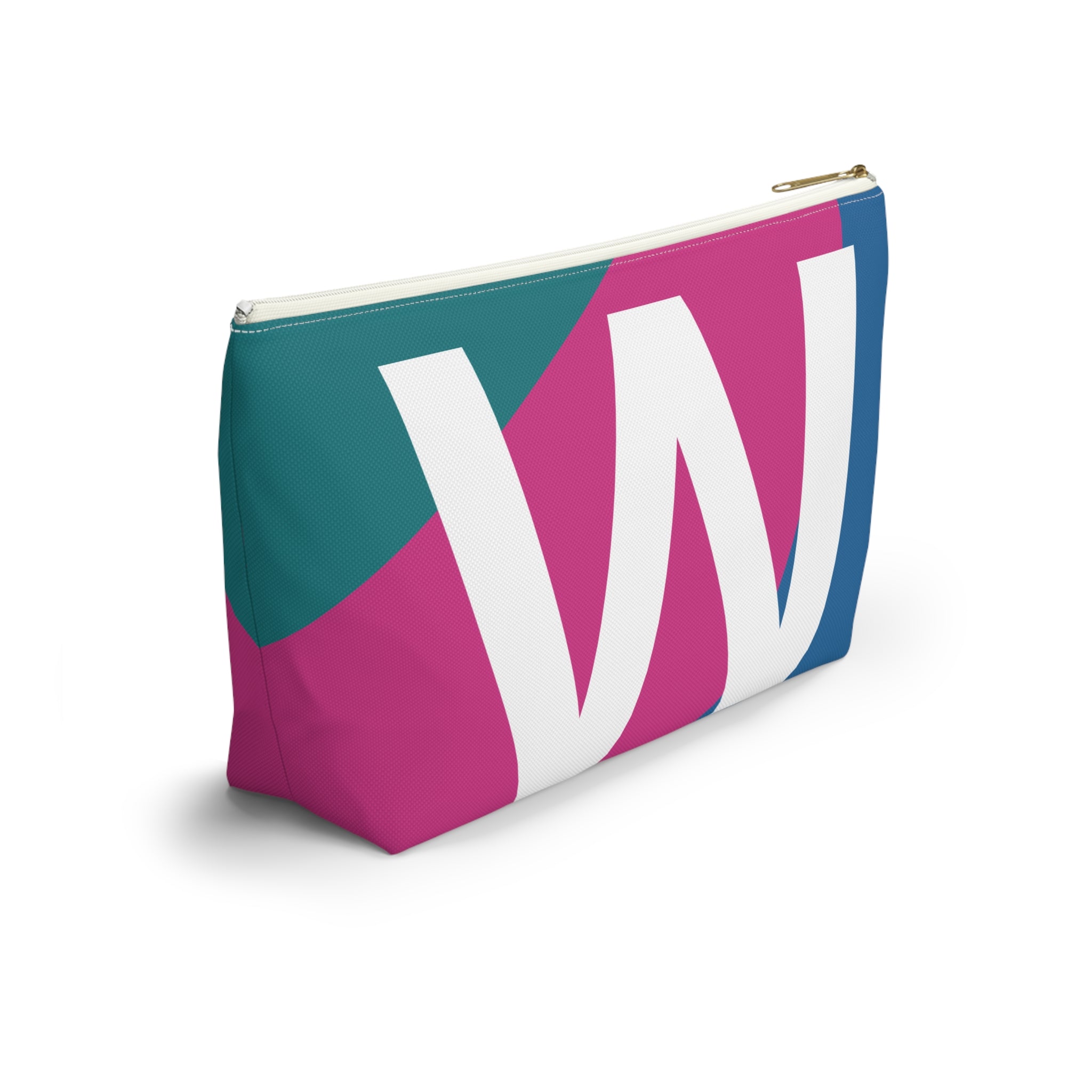 Initials Colorblock Accessory Pouch — Monogram W T-Bottom Cosmetic Bag