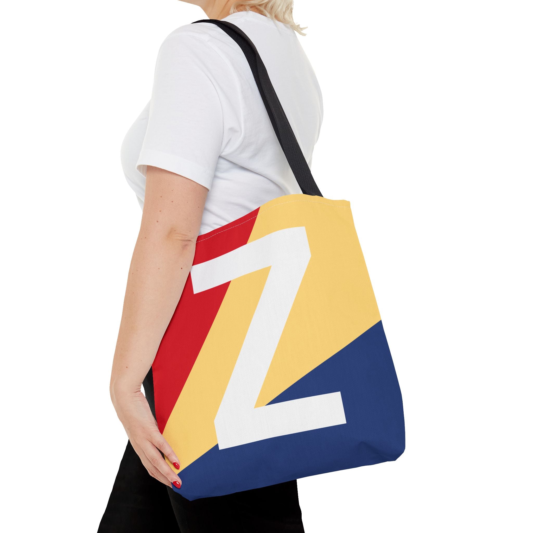 Monogram 'Z' Colorblock Tote Bag — Personalized Initial Z Shoulder Tote