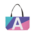 Personalized 'A' Colorblock Tote Bag — Monogram Weekender Tote