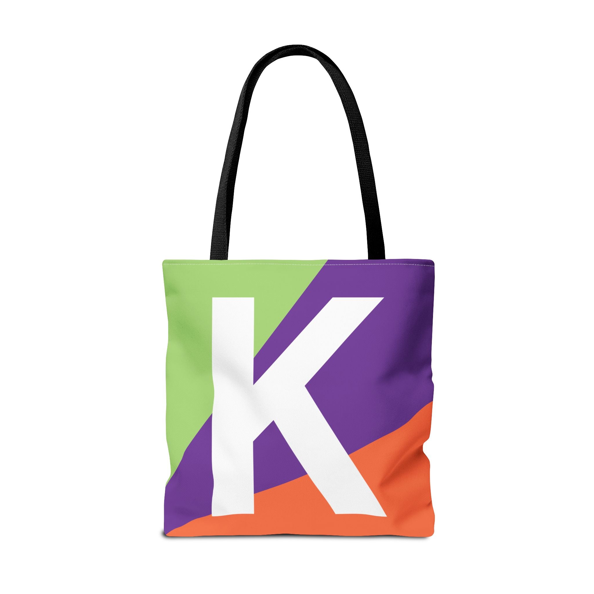 Monogram 'K' Colorblock Tote Bag — Personalized Initial K Shoulder Tote