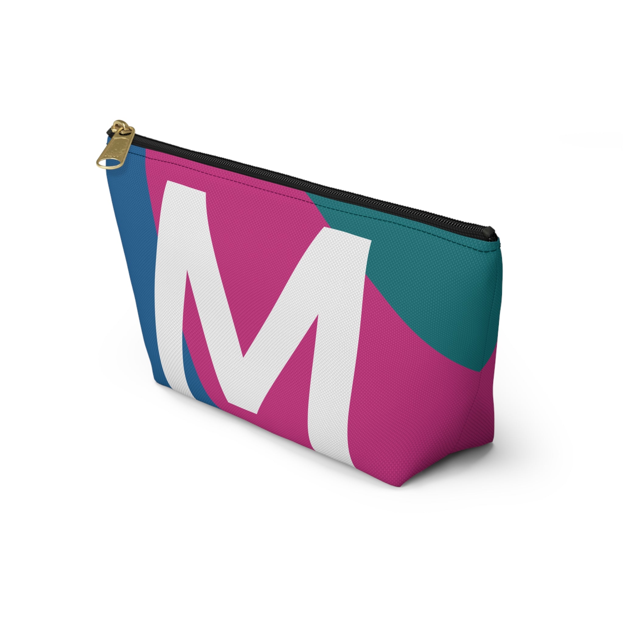 Initials Colorblock Accessory Pouch — Monogram M T-Bottom Cosmetic Bag