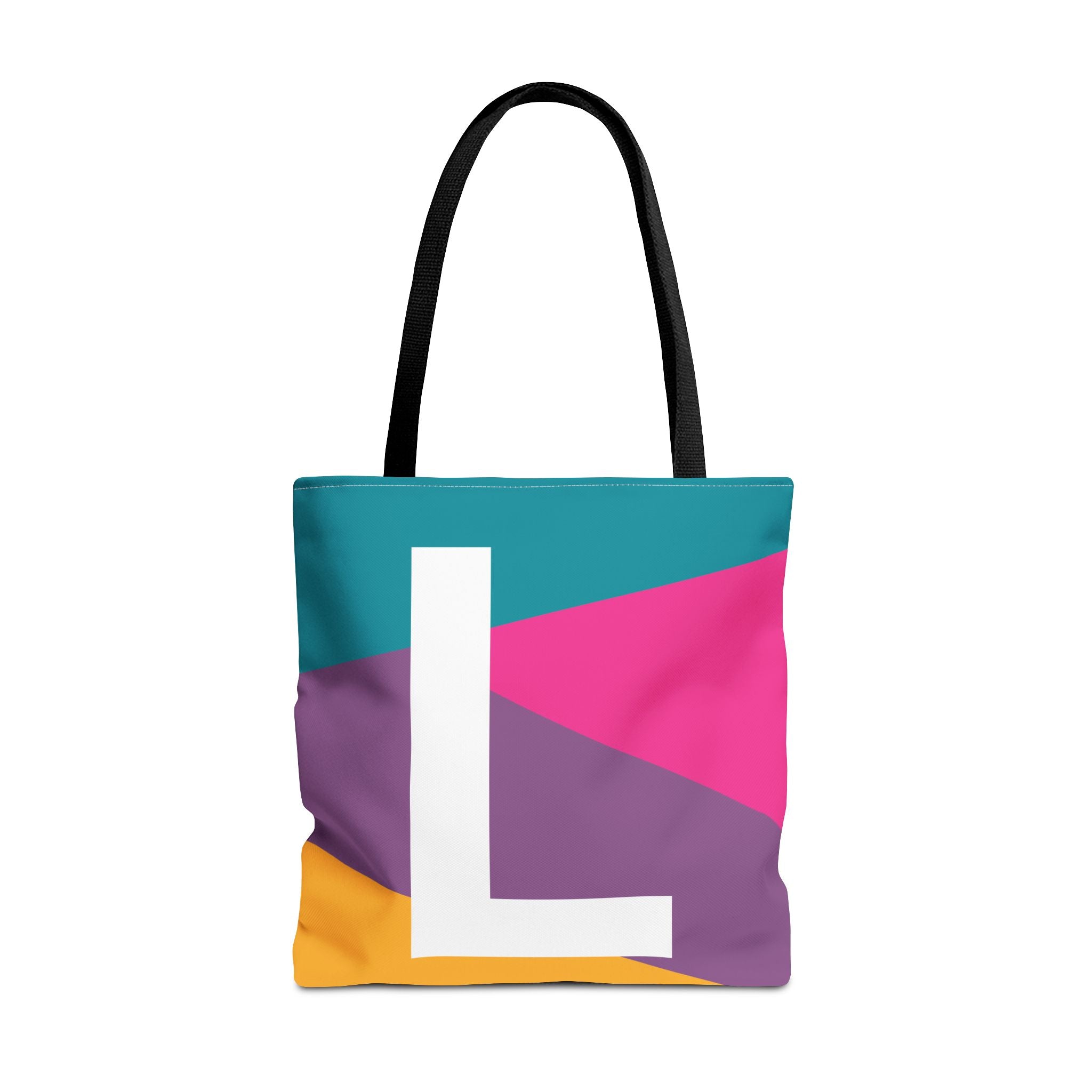 Monogram 'L' Colorblock Tote Bag — Personalized Initial L Shoulder Tote
