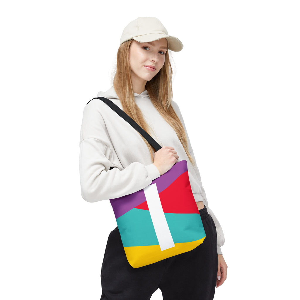 Monogram 'I' Colorblock Tote Bag — Personalized Initial I Shoulder Tote