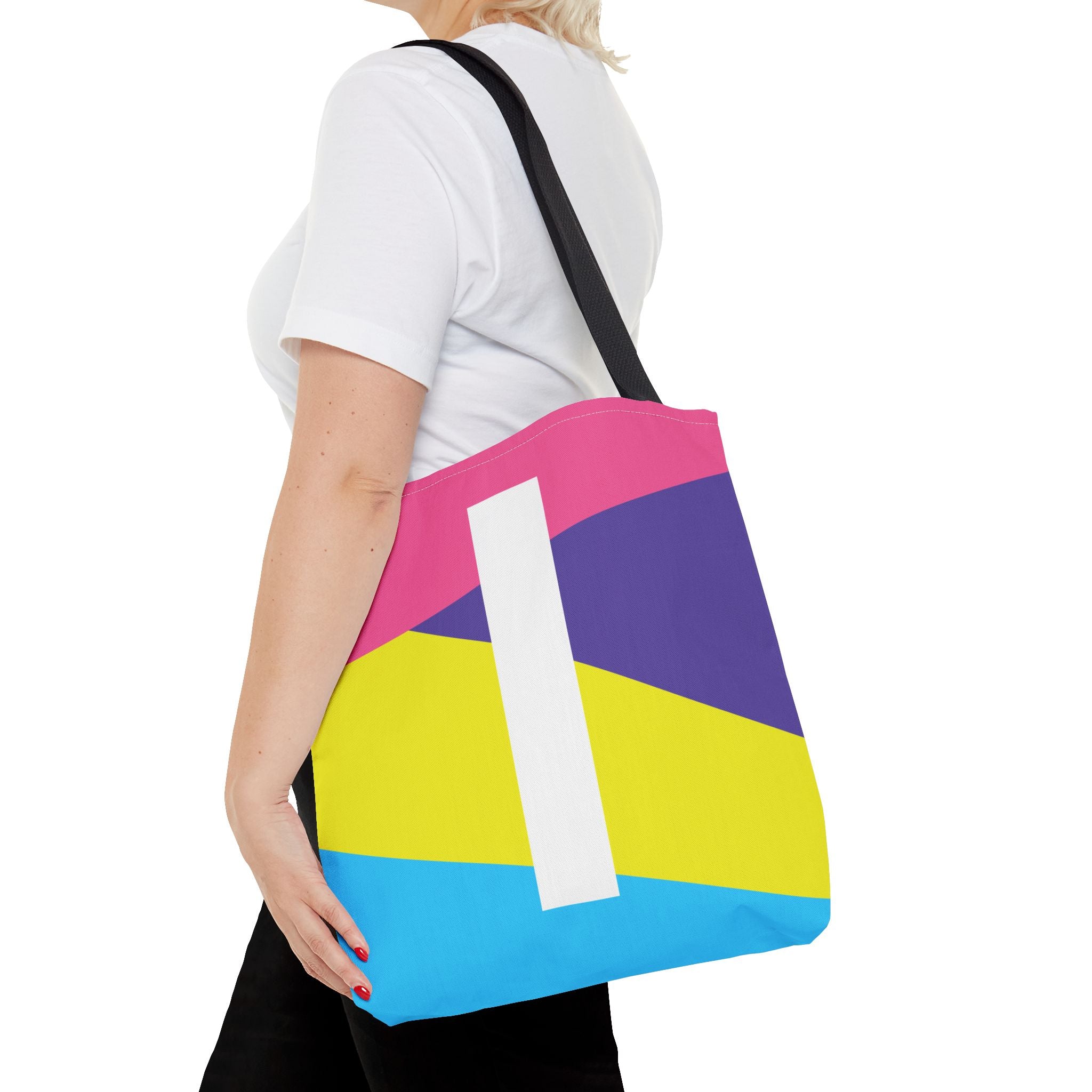 Monogram 'I' Colorblock Tote Bag — Personalized Initial I Shoulder Tote