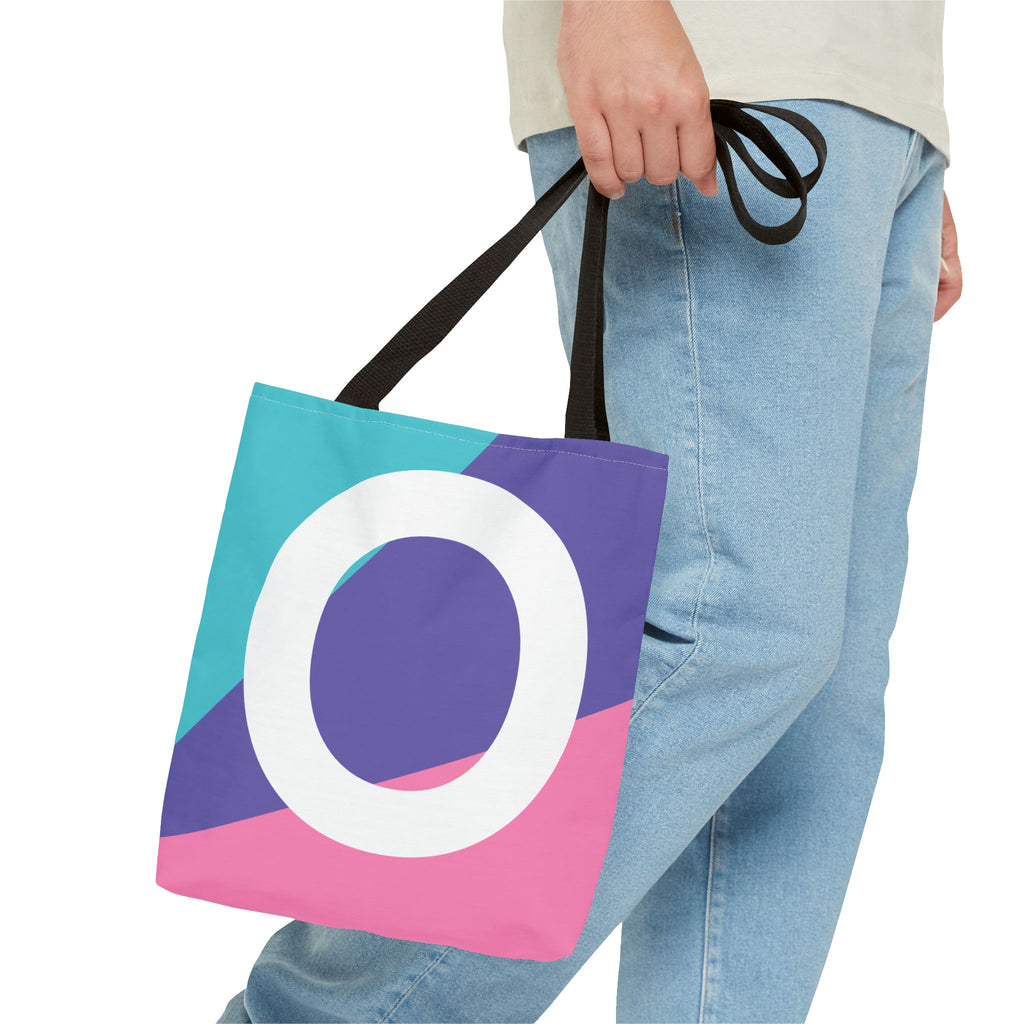Monogram 'O' Colorblock Tote Bag — Personalized Initial O Shoulder Tote