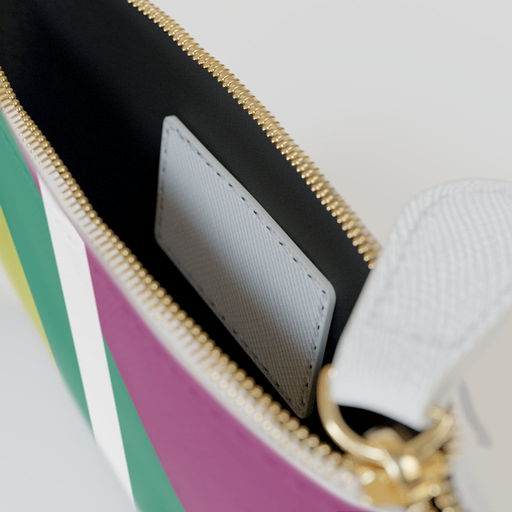 Initial I Mini Clutch — Colorblock Monogram Wristlet Wallet
