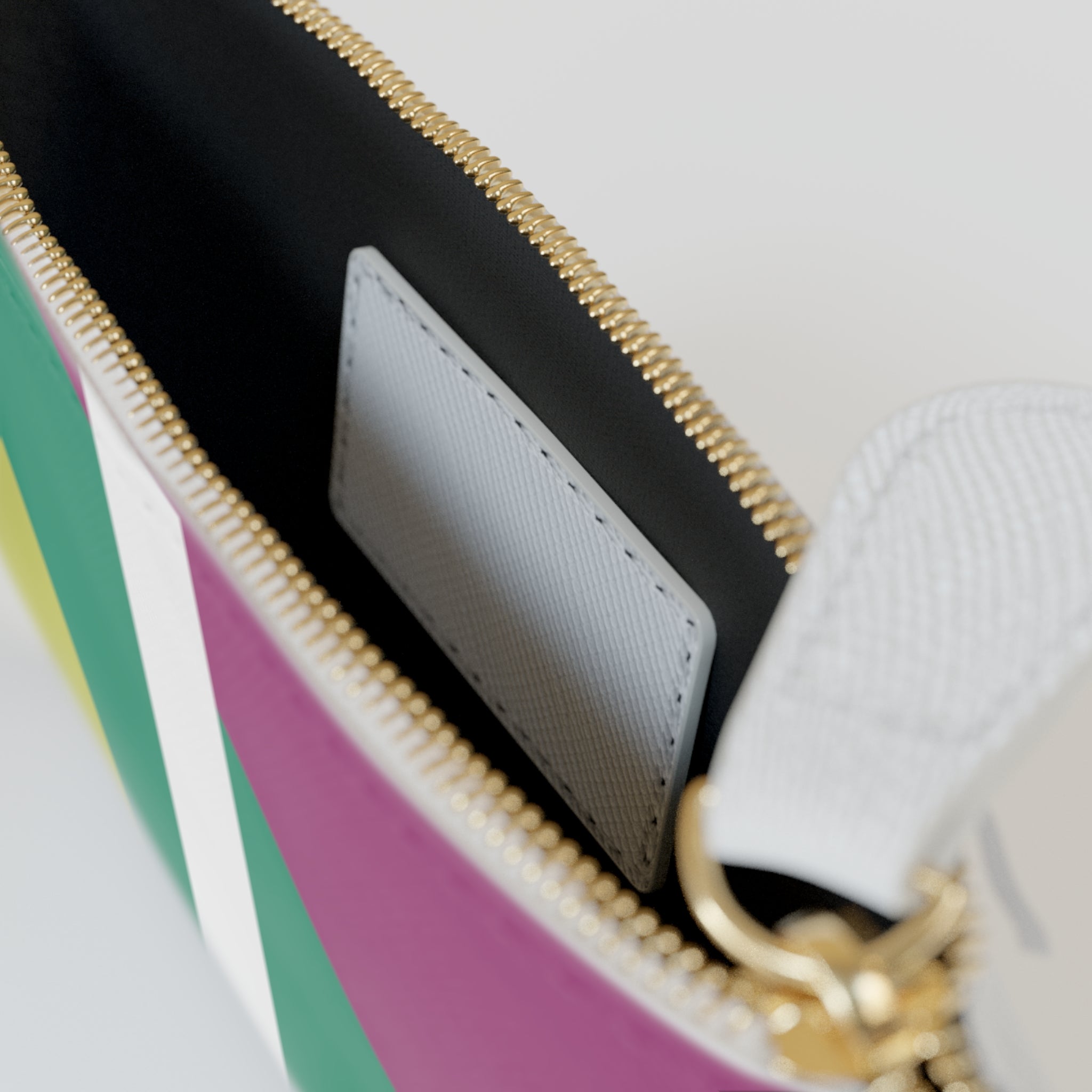 Initial I Mini Clutch — Colorblock Monogram Wristlet Wallet