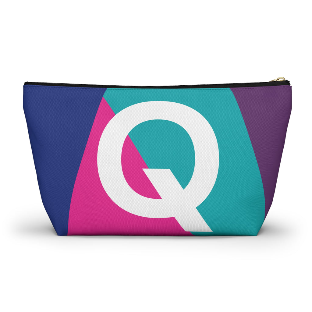 Colorblock Accessory Pouch — Monogram Q T-Bottom Cosmetic Bag