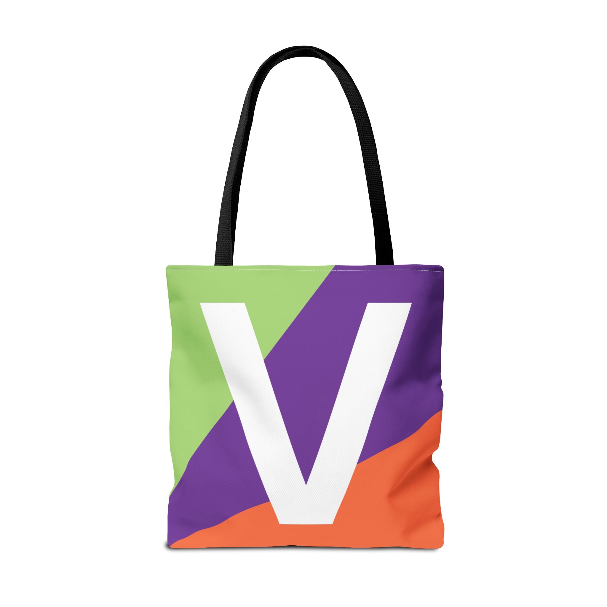 Monogram 'V' Colorblock Tote Bag — Personalized Initial V Shoulder Tote