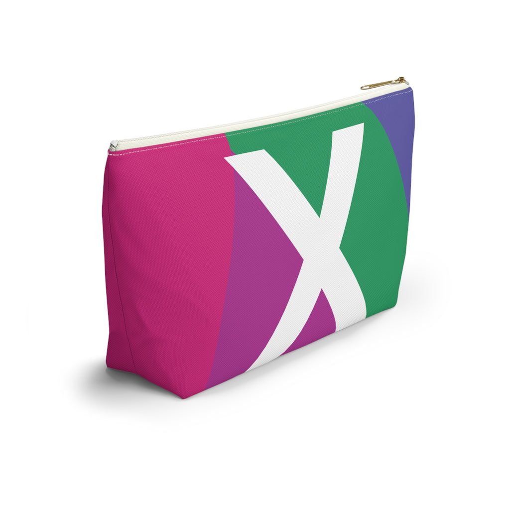 Initials Colorblock Accessory Pouch — Monogram X T-Bottom Cosmetic Bag