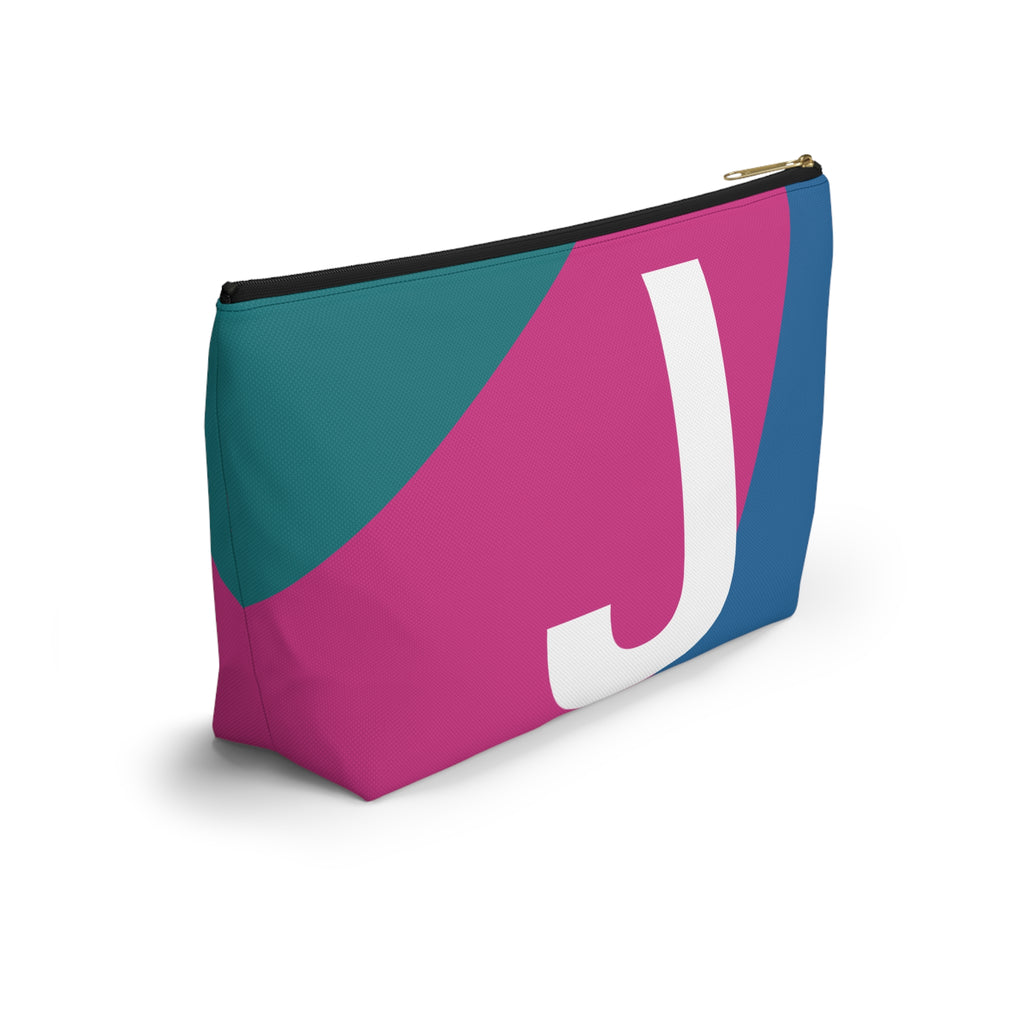 Initials Colorblock Accessory Pouch — Monogram J T-Bottom Cosmetic Bag