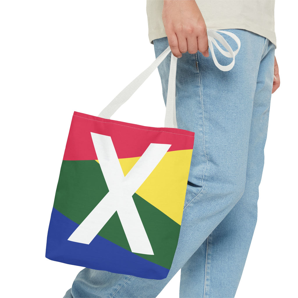 Monogram 'X' Colorblock Tote Bag — Personalized Initial X Shoulder Tote
