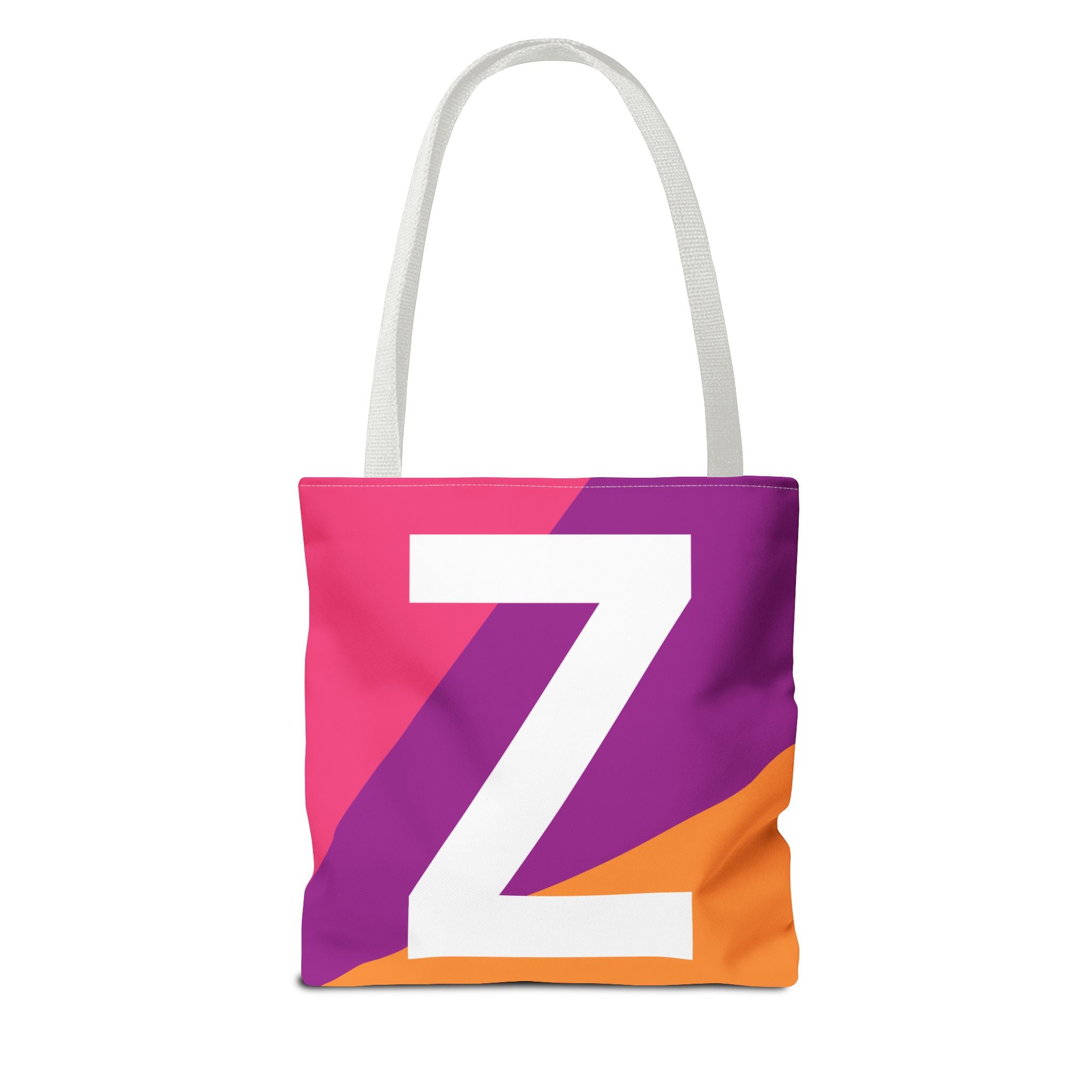 Monogram 'Z' Colorblock Tote Bag — Personalized Initial Z Shoulder Tote