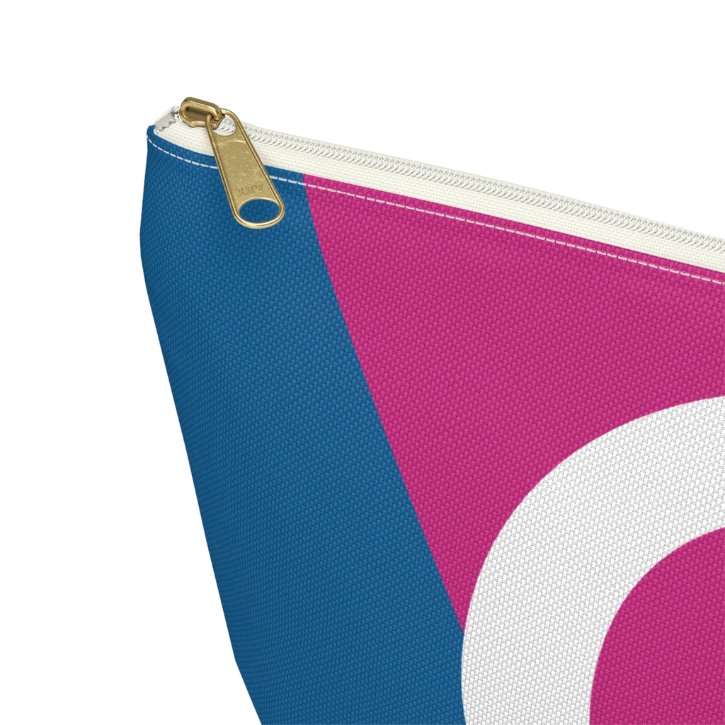Initials Colorblock Accessory Pouch — Monogram Q T-Bottom Cosmetic Bag
