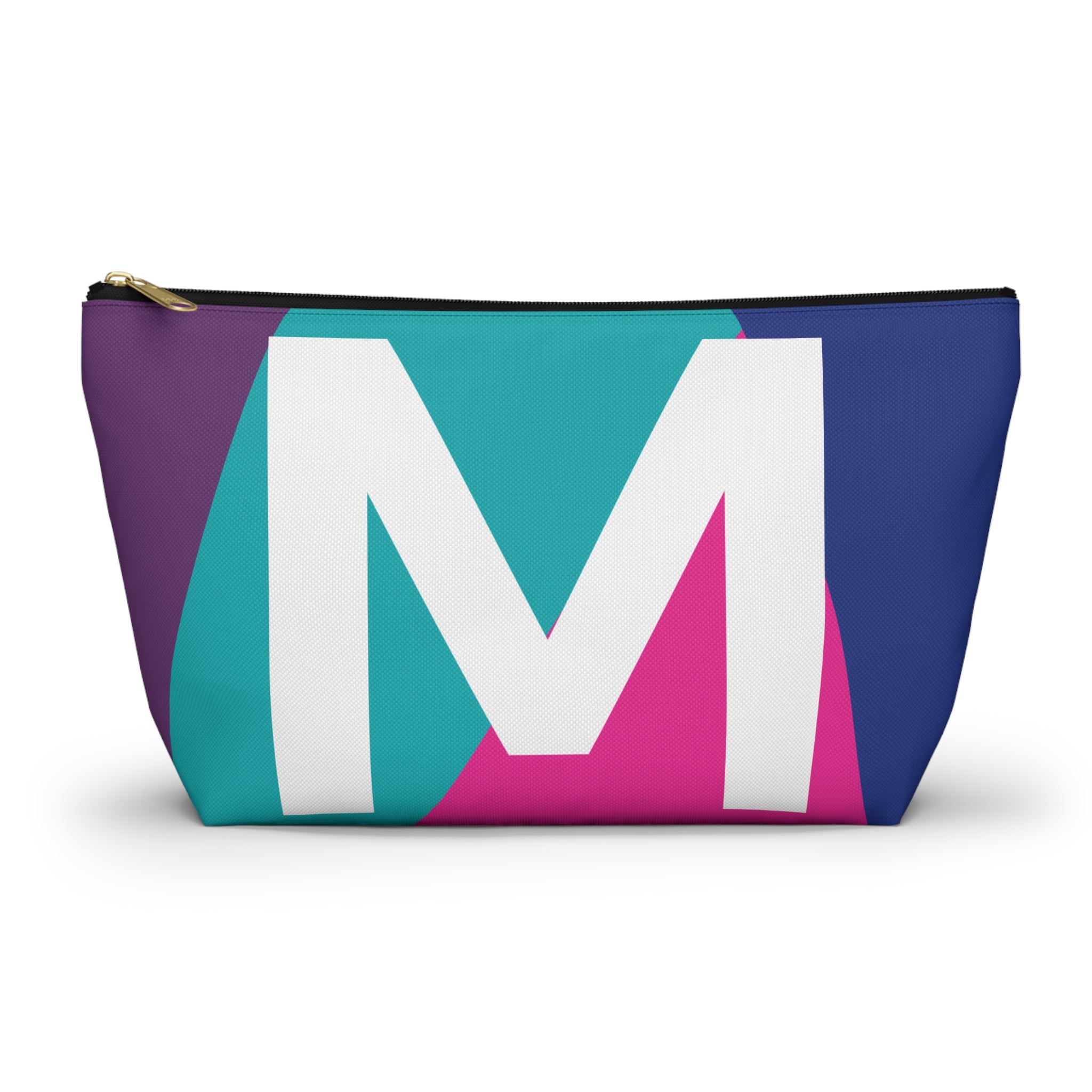 Initials Colorblock Accessory Pouch — Monogram M T-Bottom Cosmetic Bag