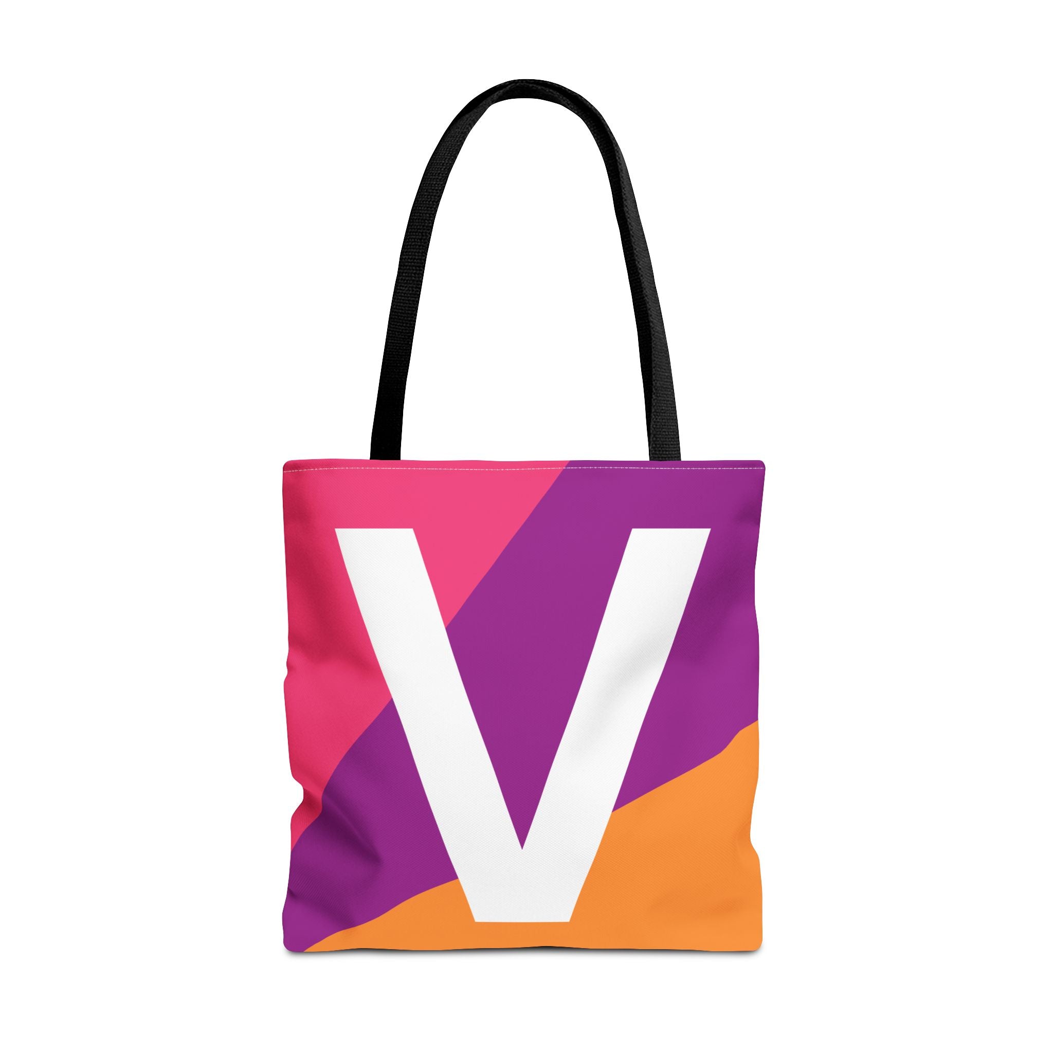 Monogram 'V' Colorblock Tote Bag — Personalized Initial V Shoulder Tote