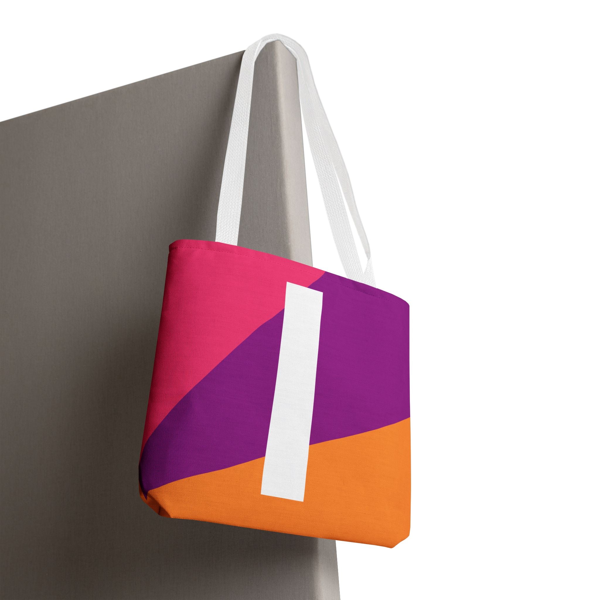 Monogram 'I' Colorblock Tote Bag — Personalized Initial I Shoulder Tote