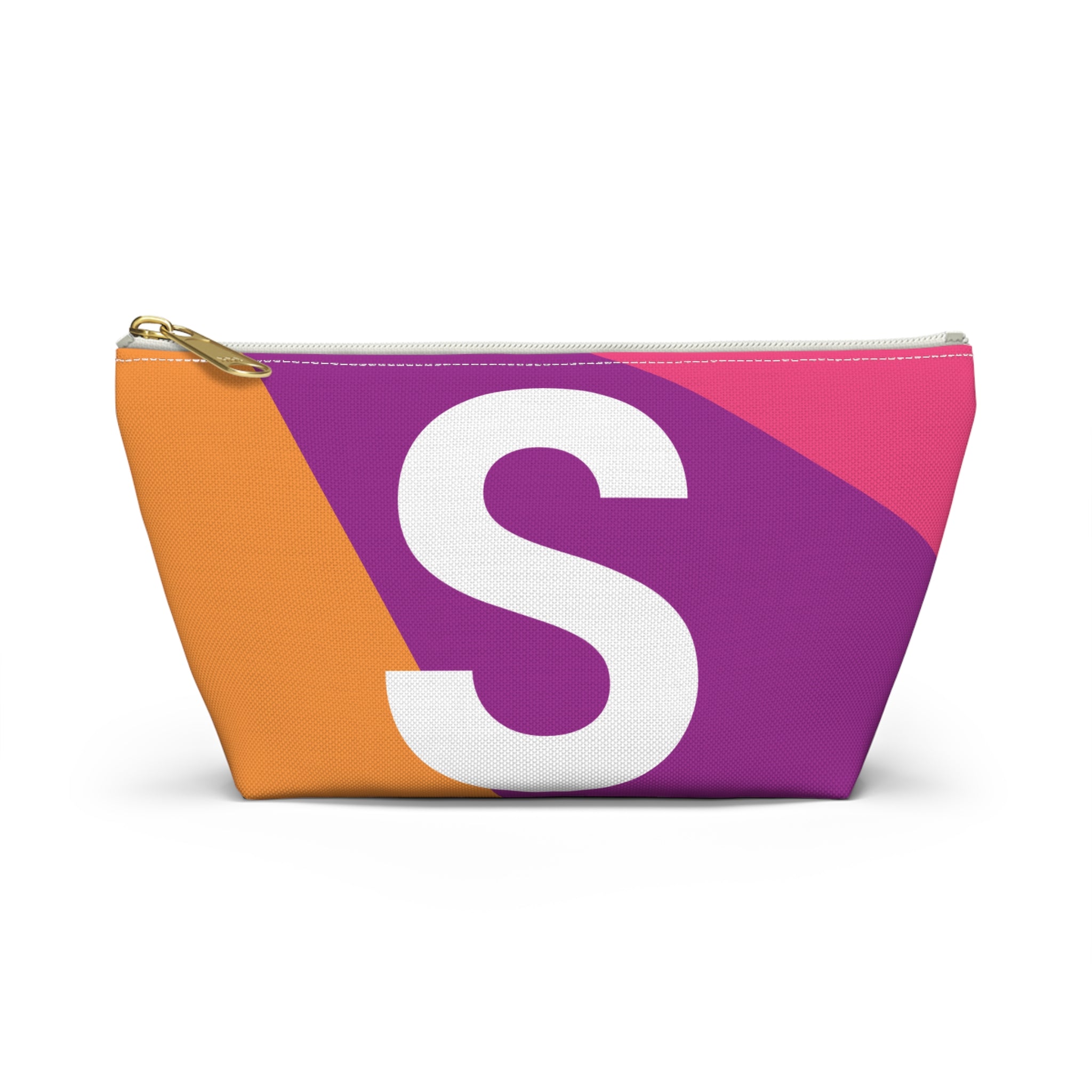 Initials Colorblock Accessory Pouch — Monogram S T-Bottom Cosmetic Bag