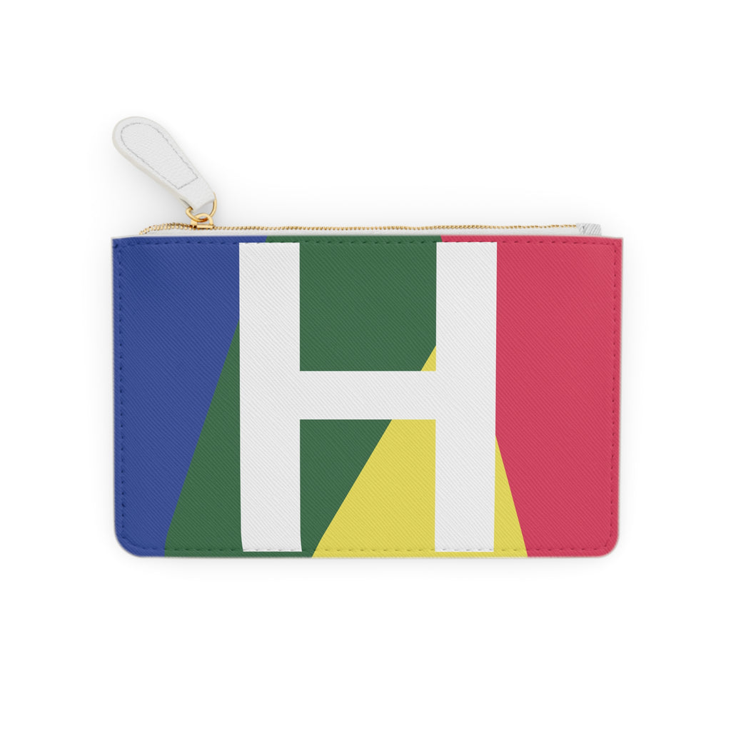 Initial H Mini Clutch — Colorblock Monogram Wristlet Wallet