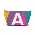 Initials Colorblock Accessory Pouch — Monogram A T-Bottom Cosmetic Bag