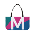 Personalized 'M' Colorblock Tote Bag — Monogram Weekender Tote