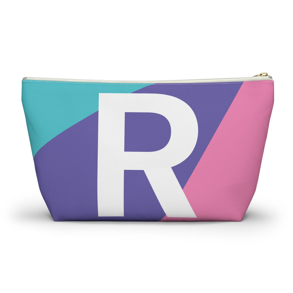 Colorblock Accessory Pouch — Monogram R T-Bottom Cosmetic Bag