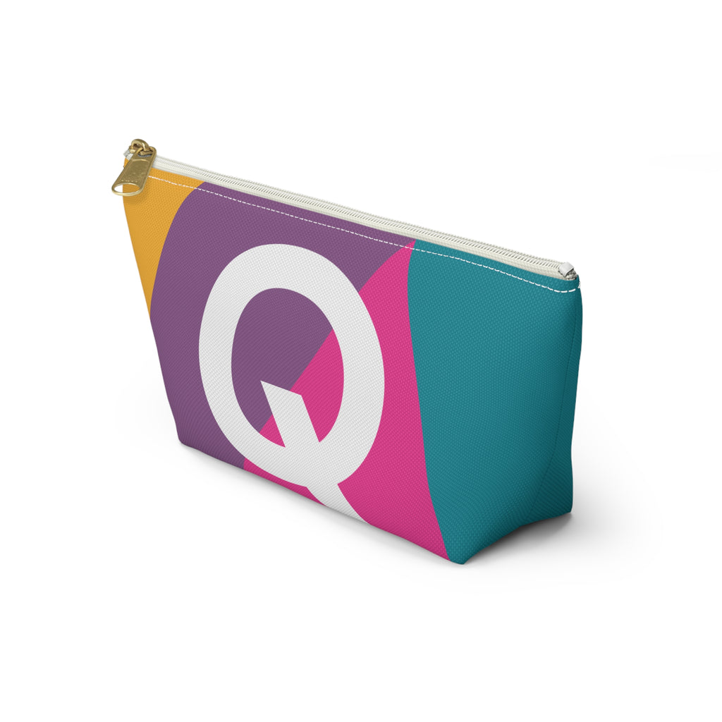 Colorblock Accessory Pouch — Monogram Q T-Bottom Cosmetic Bag