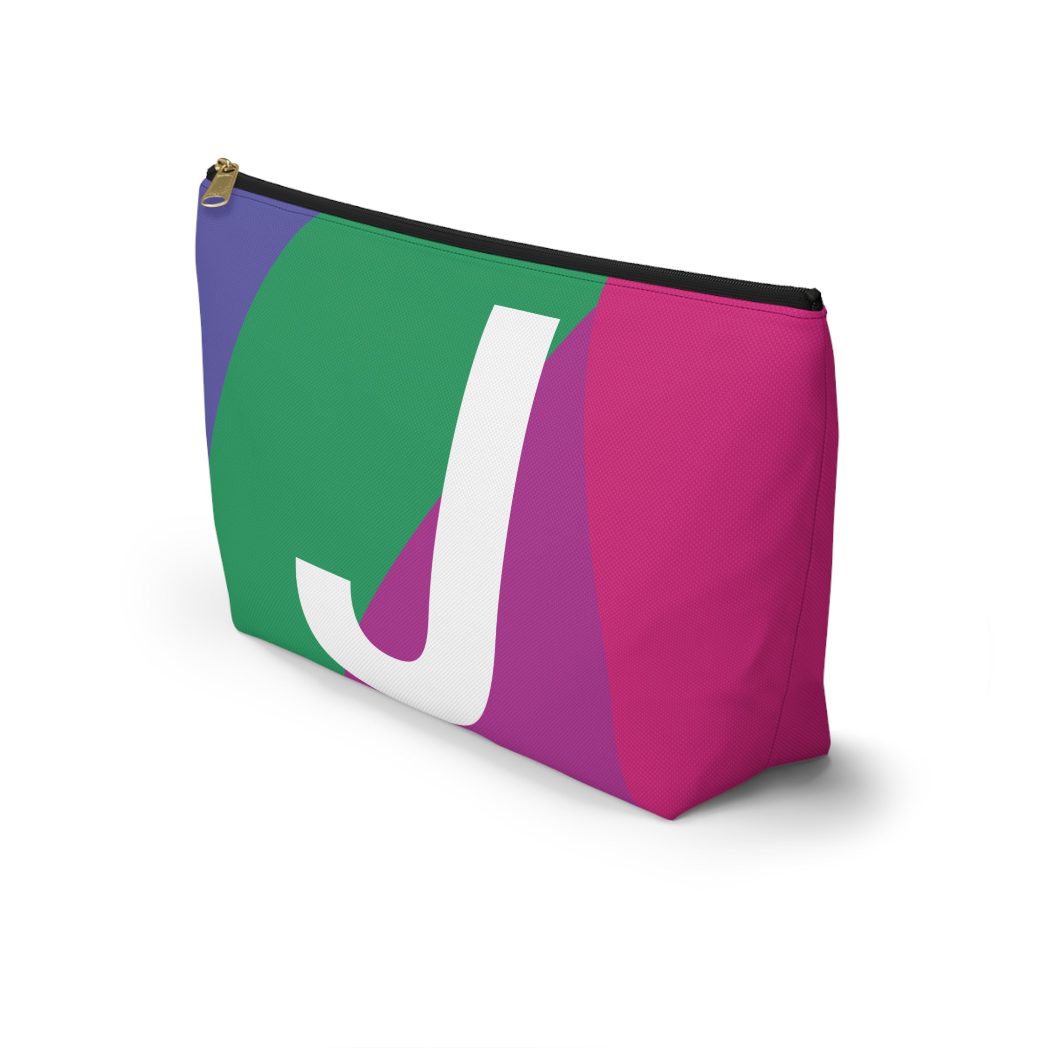 Initials Colorblock Accessory Pouch — Monogram J T-Bottom Cosmetic Bag