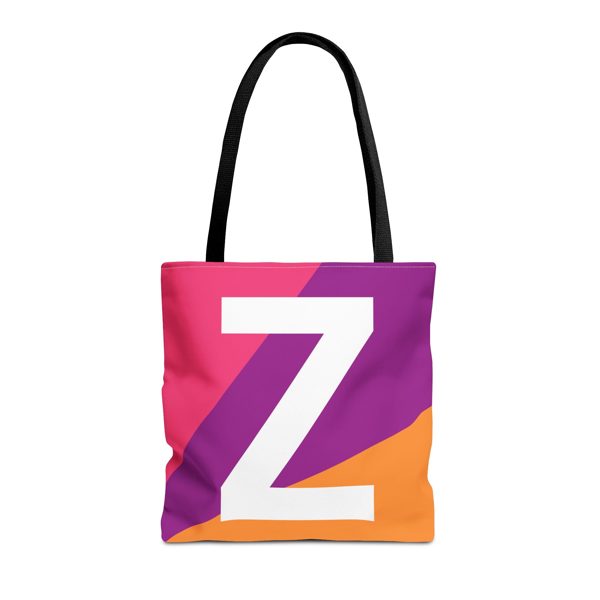 Monogram 'Z' Colorblock Tote Bag — Personalized Initial Z Shoulder Tote