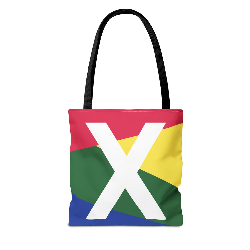 Monogram 'X' Colorblock Tote Bag — Personalized Initial X Shoulder Tote