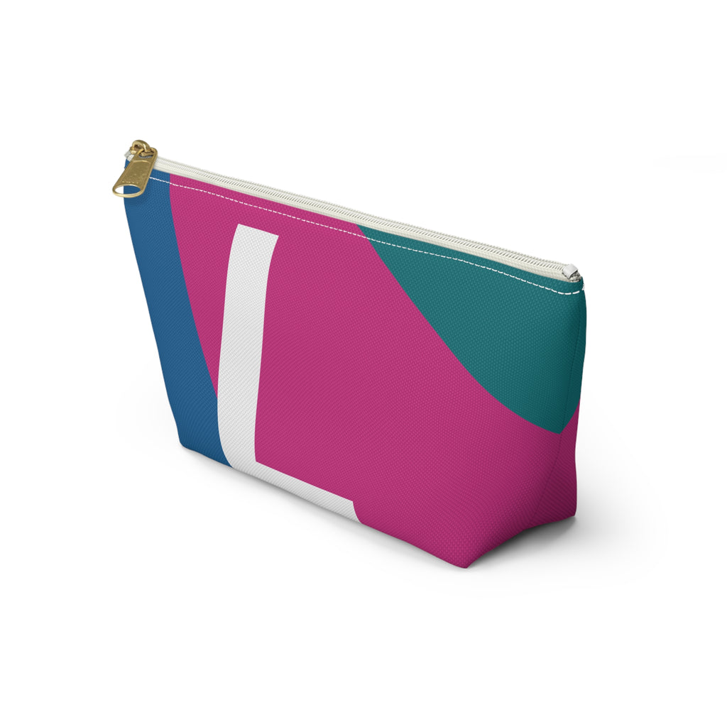 Initials Colorblock Accessory Pouch — Monogram L T-Bottom Cosmetic Bag