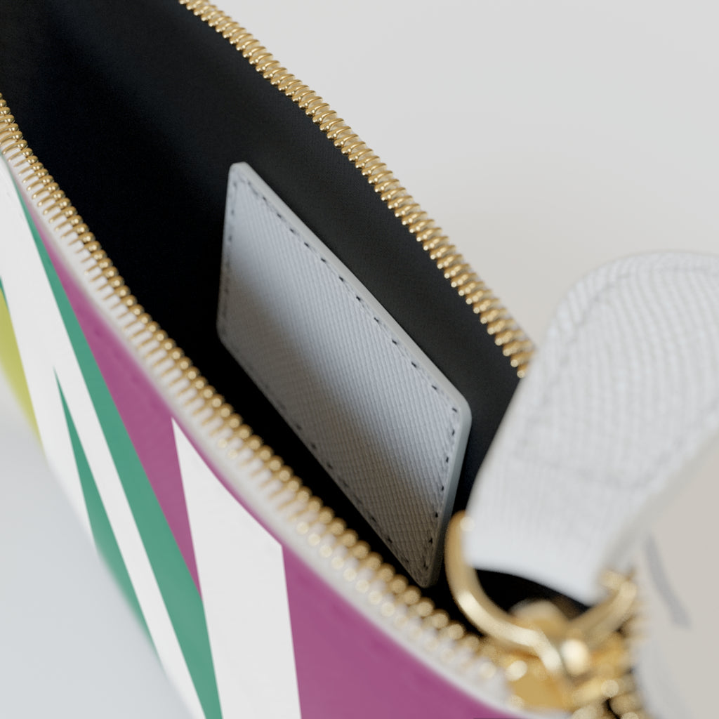 Initial N Mini Clutch — Colorblock Monogram Wristlet Wallet