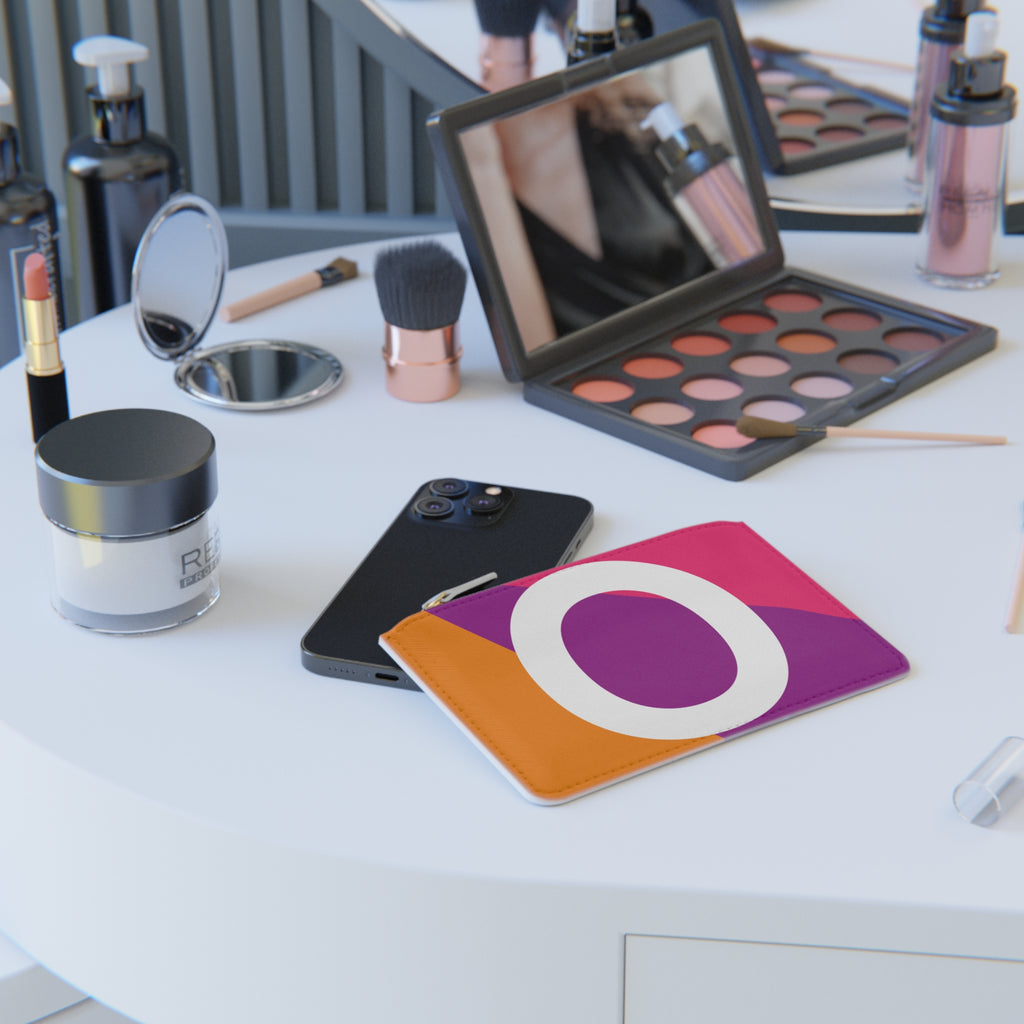 Initial O Mini Clutch — Colorblock Monogram Wristlet Wallet