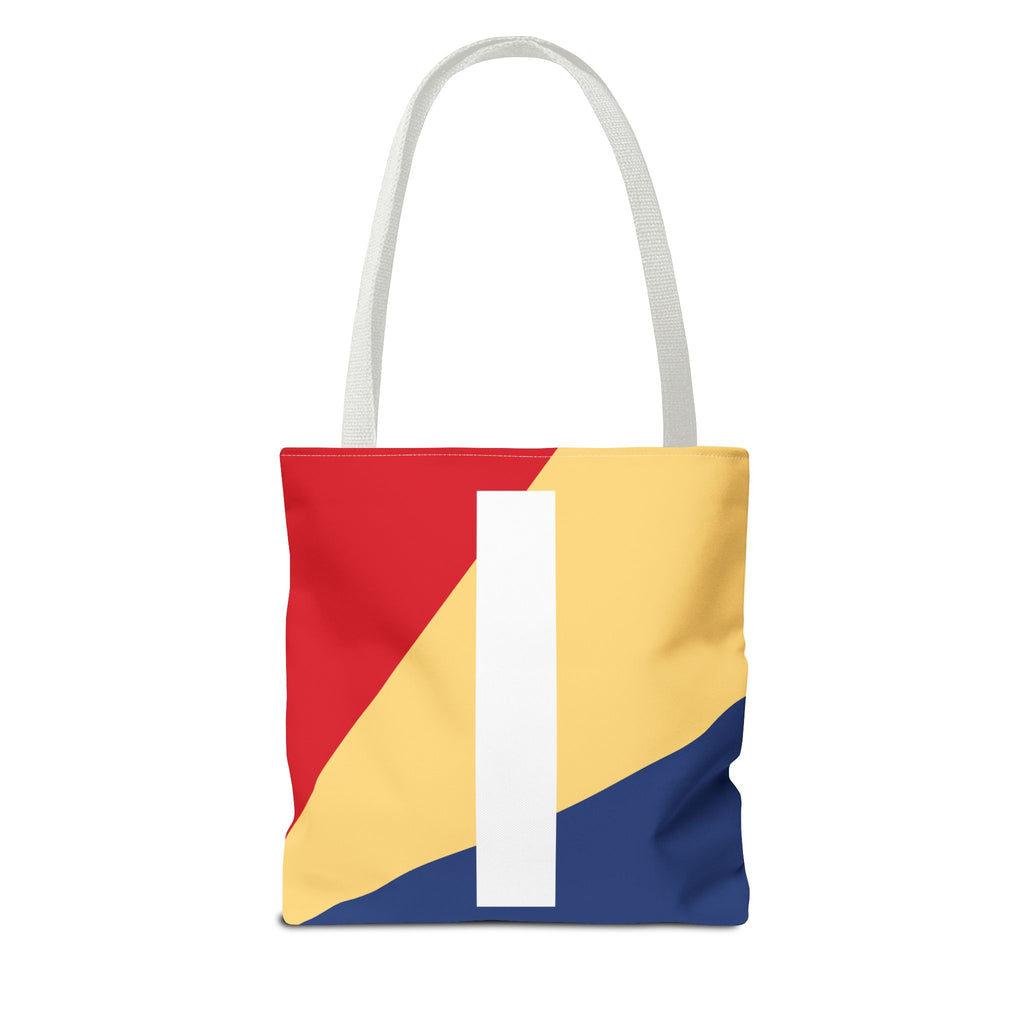 Monogram 'I' Colorblock Tote Bag — Personalized Initial I Shoulder Tote