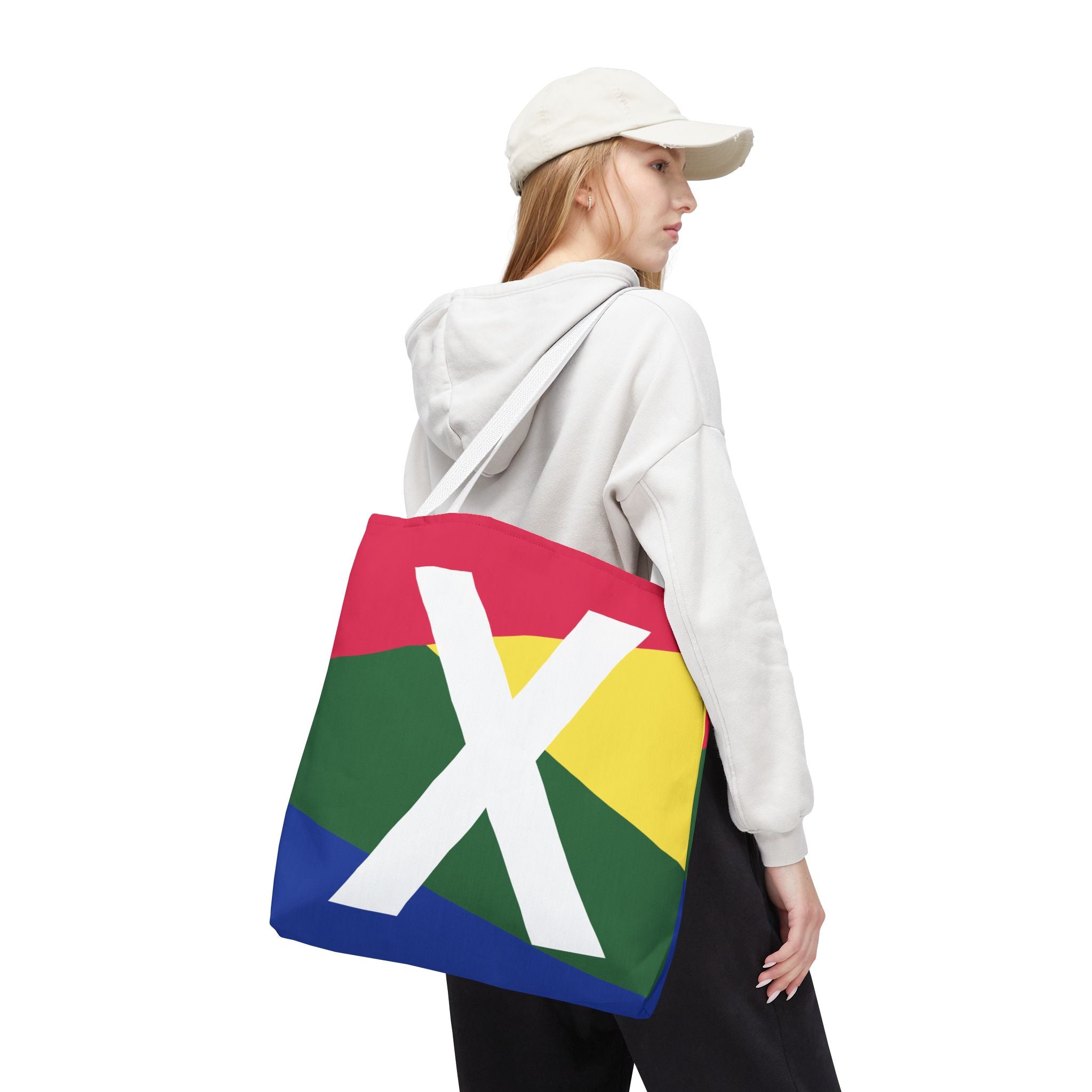 Monogram 'X' Colorblock Tote Bag — Personalized Initial X Shoulder Tote