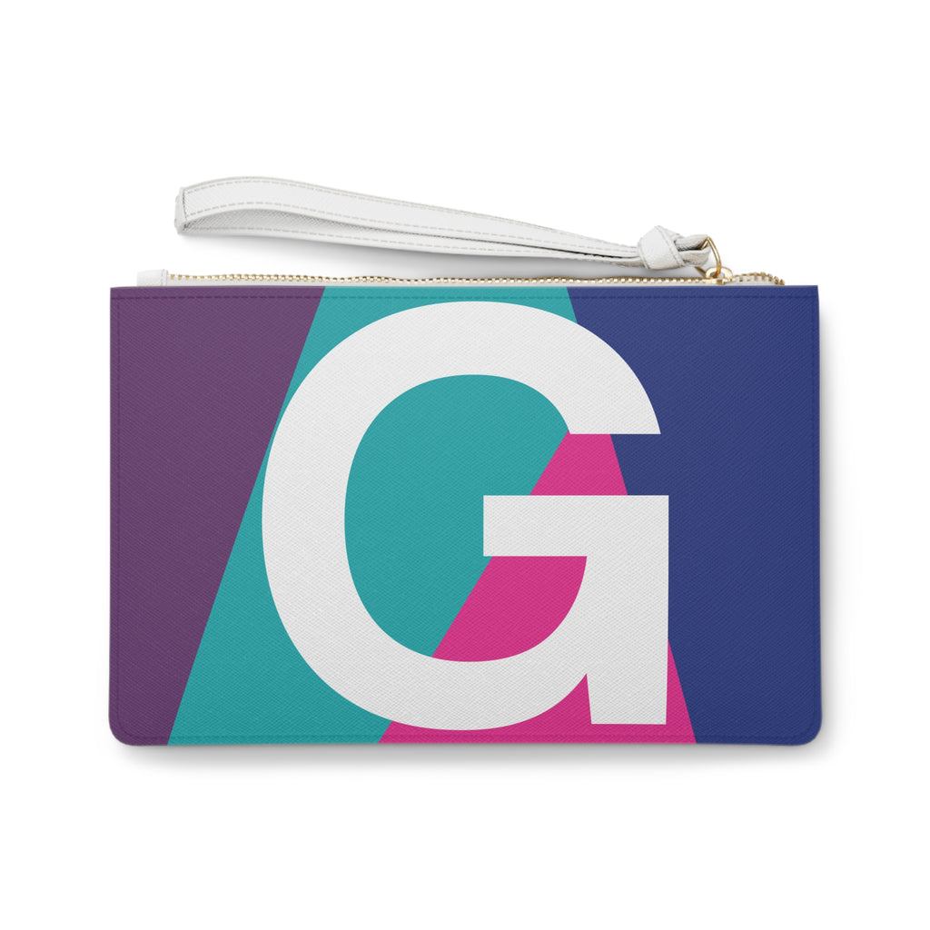 Monogram 'G' Colorblock Clutch Bag — Bold Geometric Wristlet for Everyday & Gifts