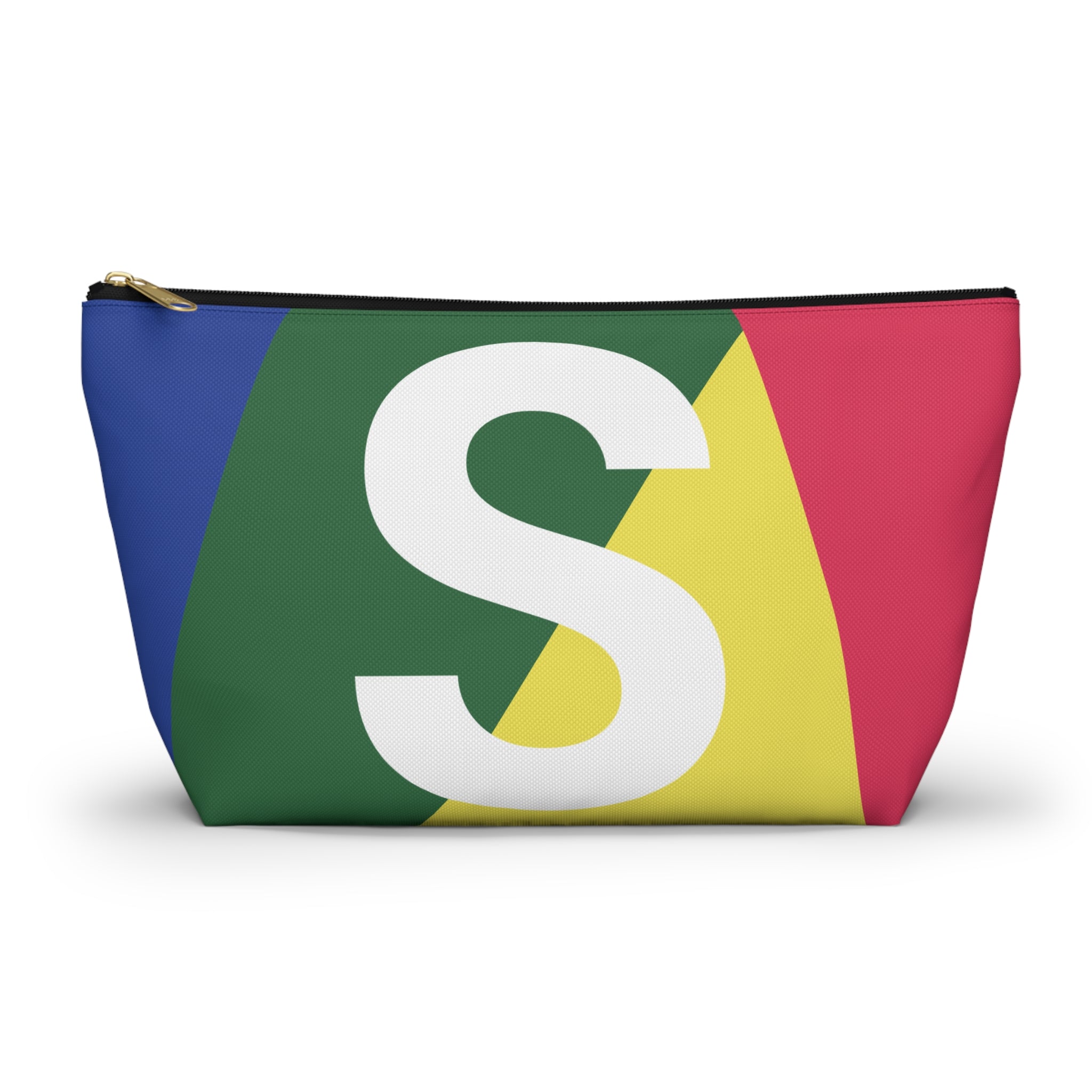 Initials Colorblock Accessory Pouch — Monogram S T-Bottom Cosmetic Bag
