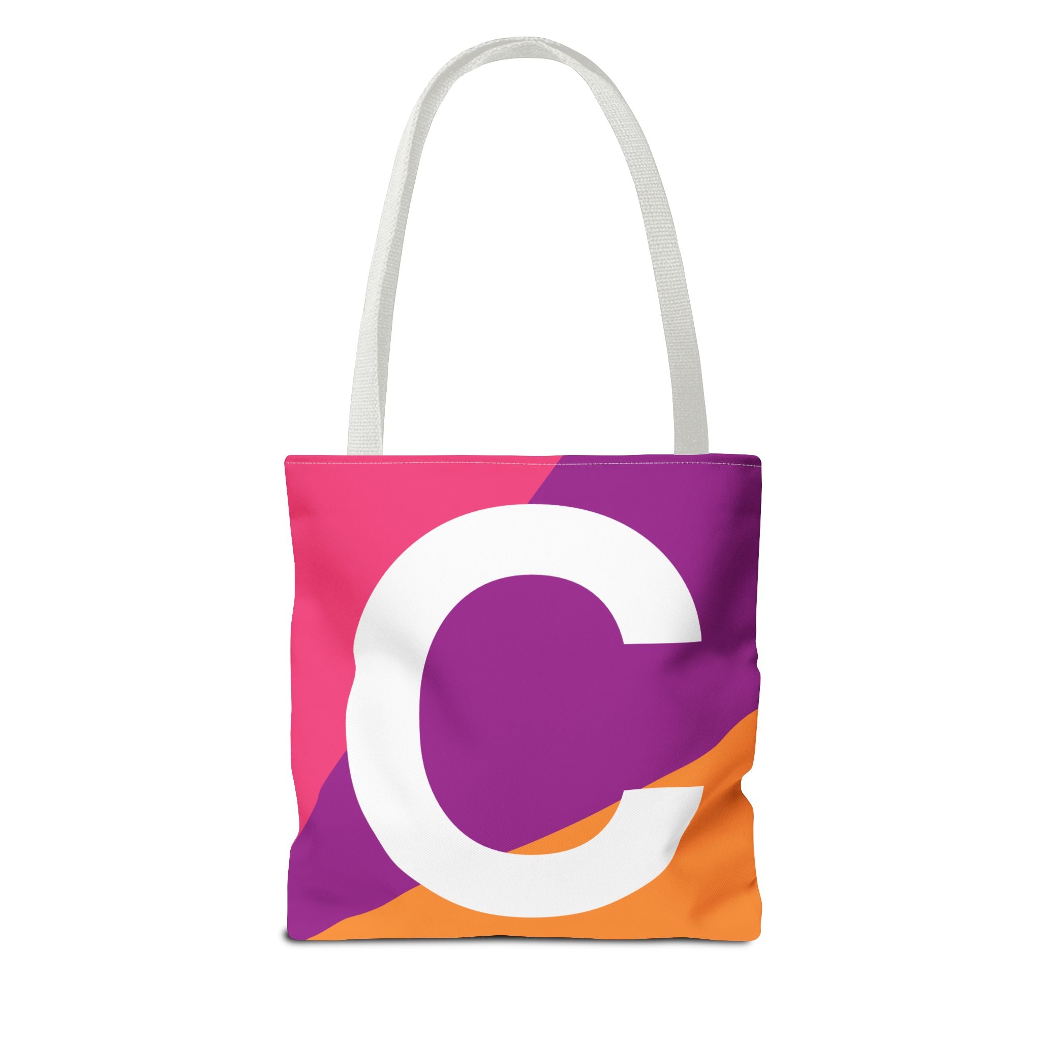 Monogram 'C' Colorblock Tote Bag — Personalized Initial C Shoulder Tote