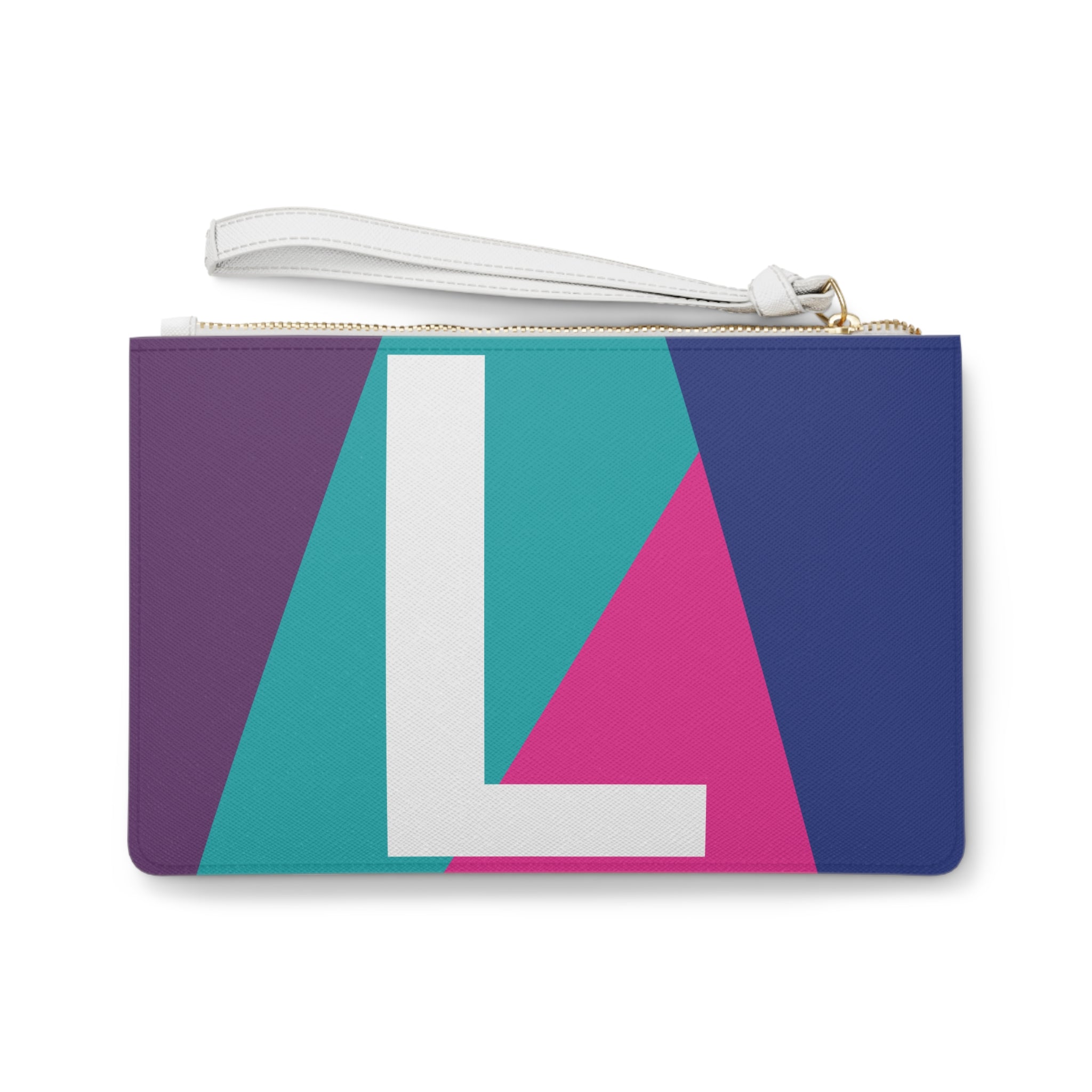 Monogram 'L' Colorblock Clutch Bag — Bold Geometric Wristlet for Everyday & Gifts