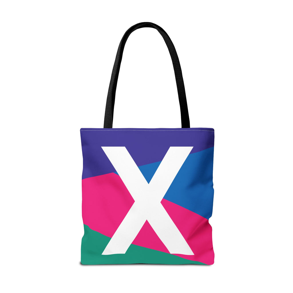 Monogram 'X' Colorblock Tote Bag — Personalized Initial X Shoulder Tote