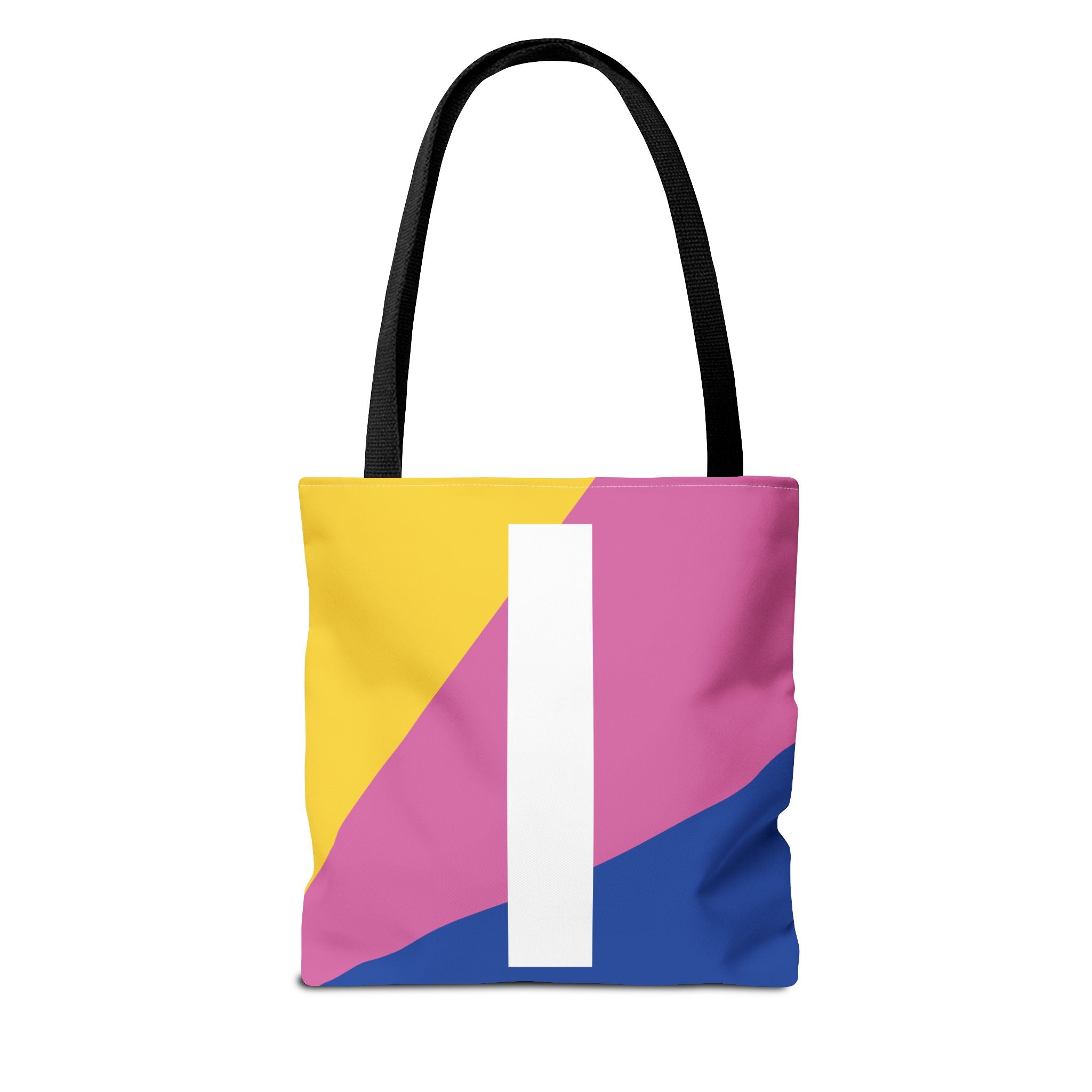 Monogram 'I' Colorblock Tote Bag — Personalized Initial I Shoulder Tote