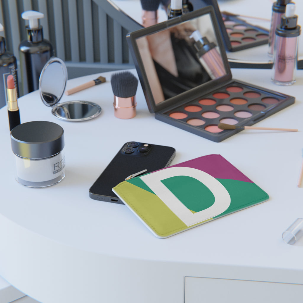 Initial D Mini Clutch — Colorblock Monogram Wristlet Wallet
