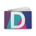 Monogram 'D' Colorblock Clutch Bag — Bold Geometric Wristlet for Everyday & Gifts