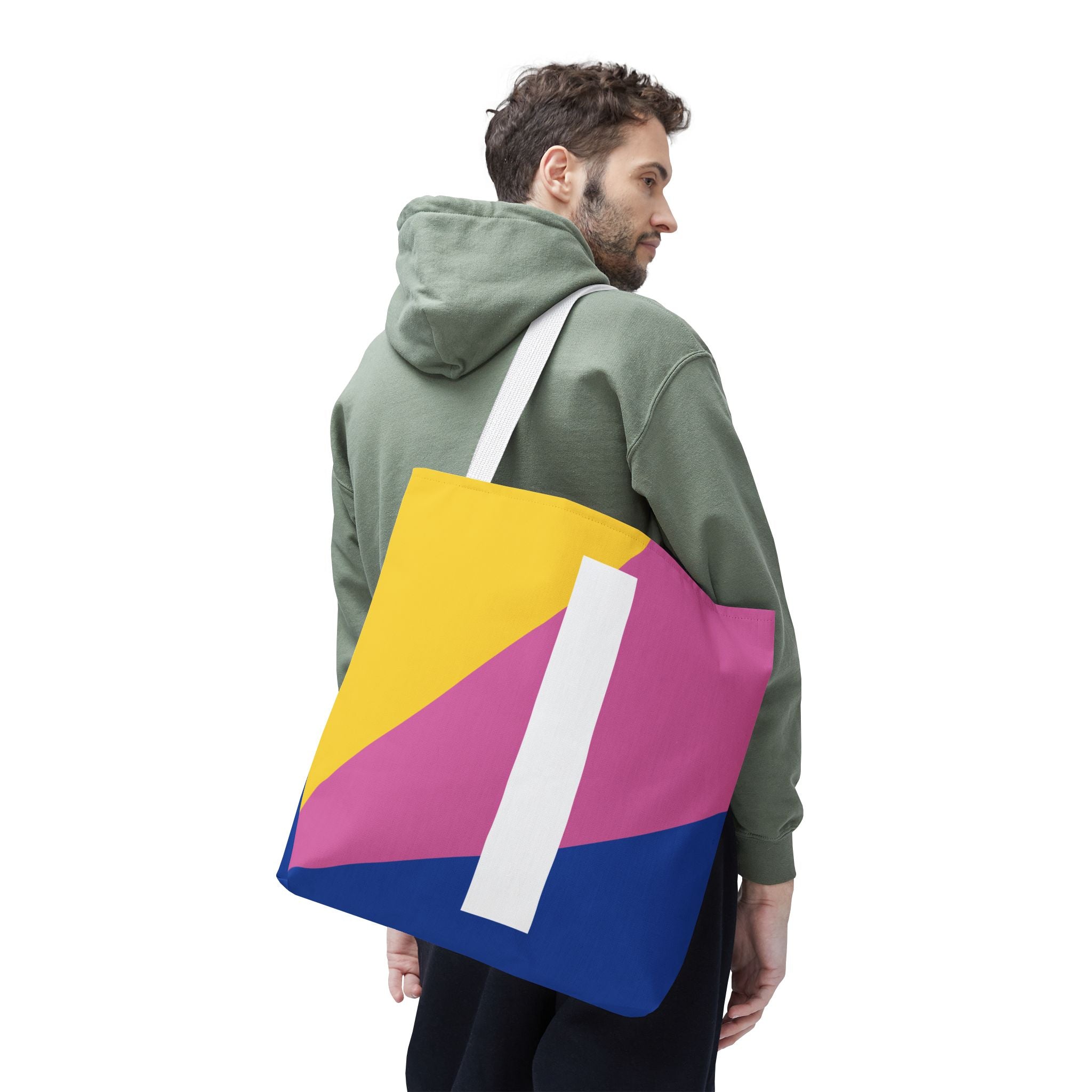 Monogram 'I' Colorblock Tote Bag — Personalized Initial I Shoulder Tote