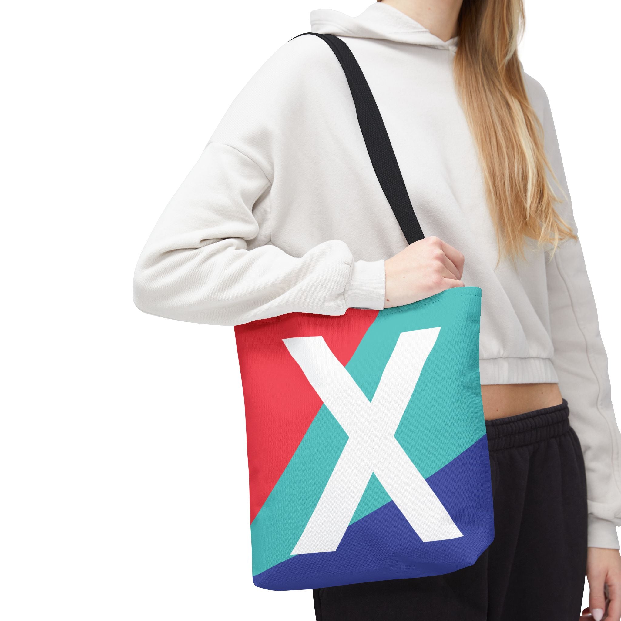 Monogram 'X' Colorblock Tote Bag — Personalized Initial X Shoulder Tote