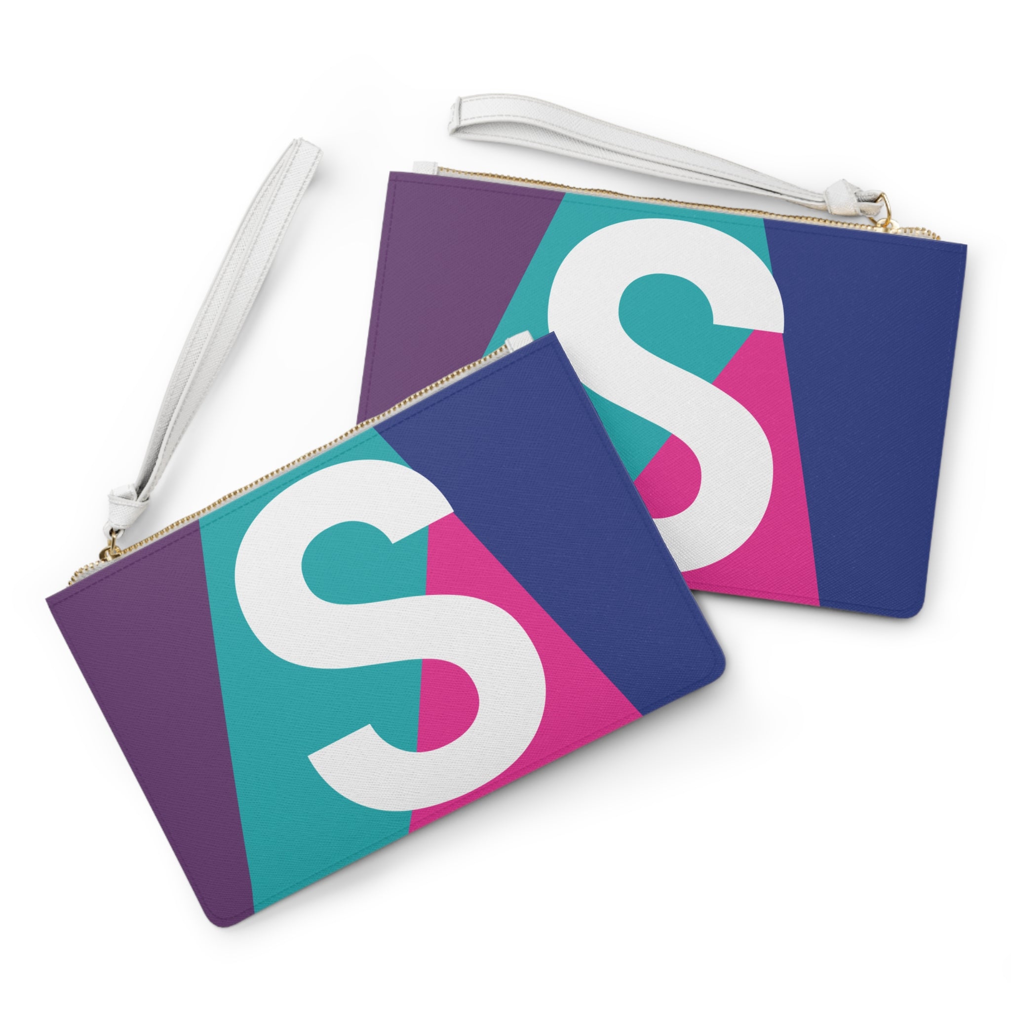 Monogram 'S' Colorblock Clutch Bag — Bold Geometric Wristlet for Everyday & Gifts