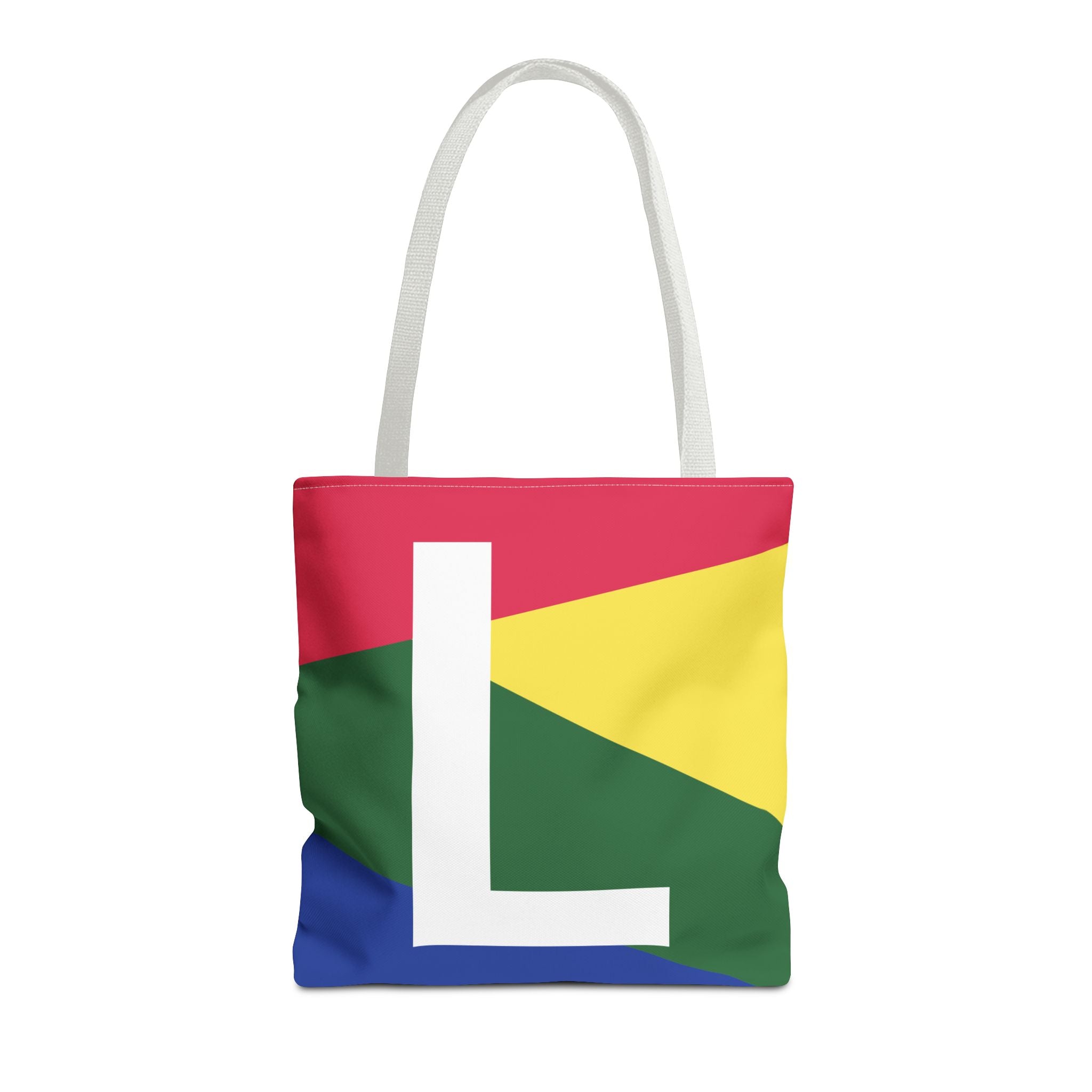 Monogram 'L' Colorblock Tote Bag — Personalized Initial L Shoulder Tote