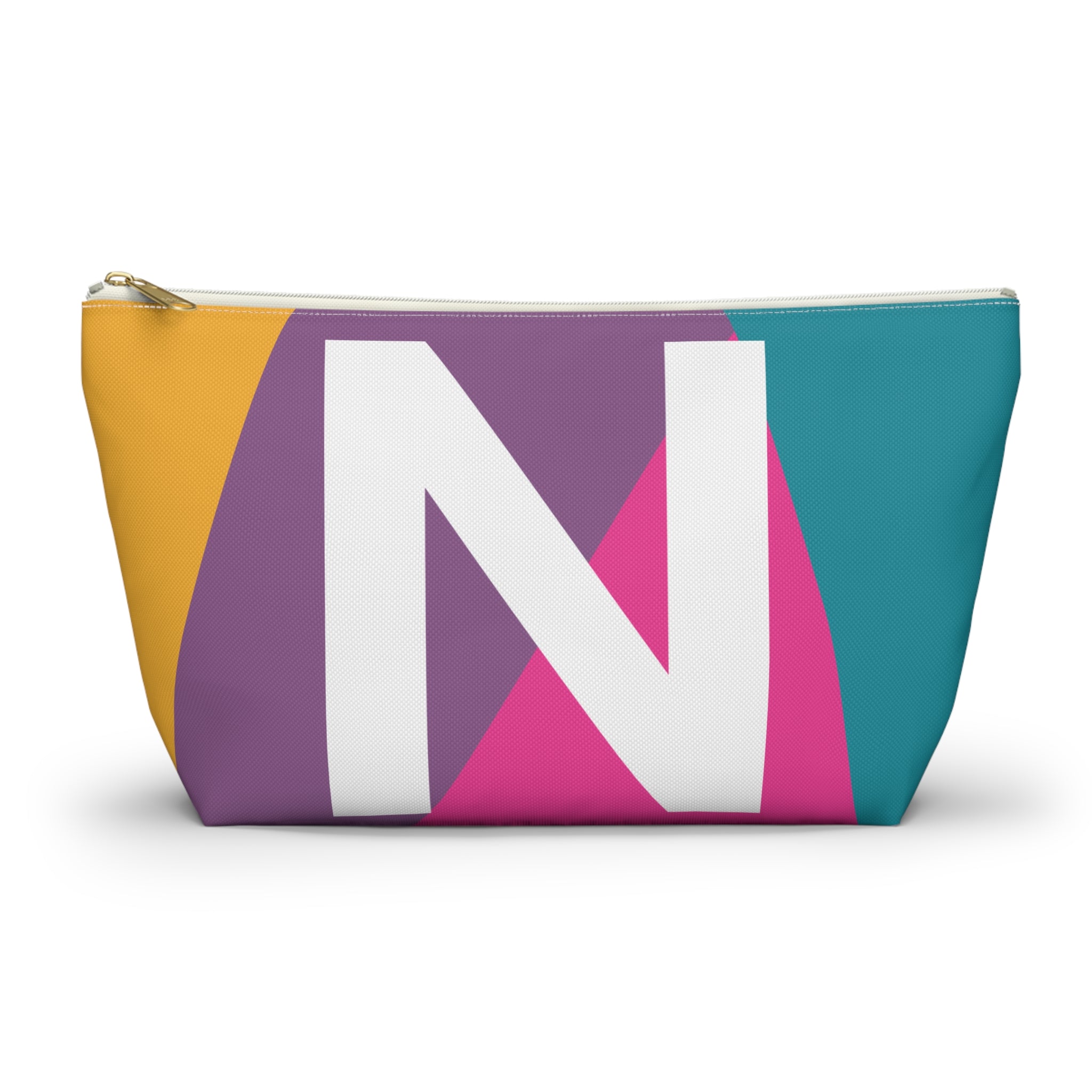 Initials Colorblock Accessory Pouch — Monogram N T-Bottom Cosmetic Bag