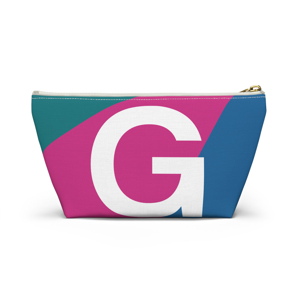Initials Colorblock Accessory Pouch — Monogram G T-Bottom Cosmetic Bag
