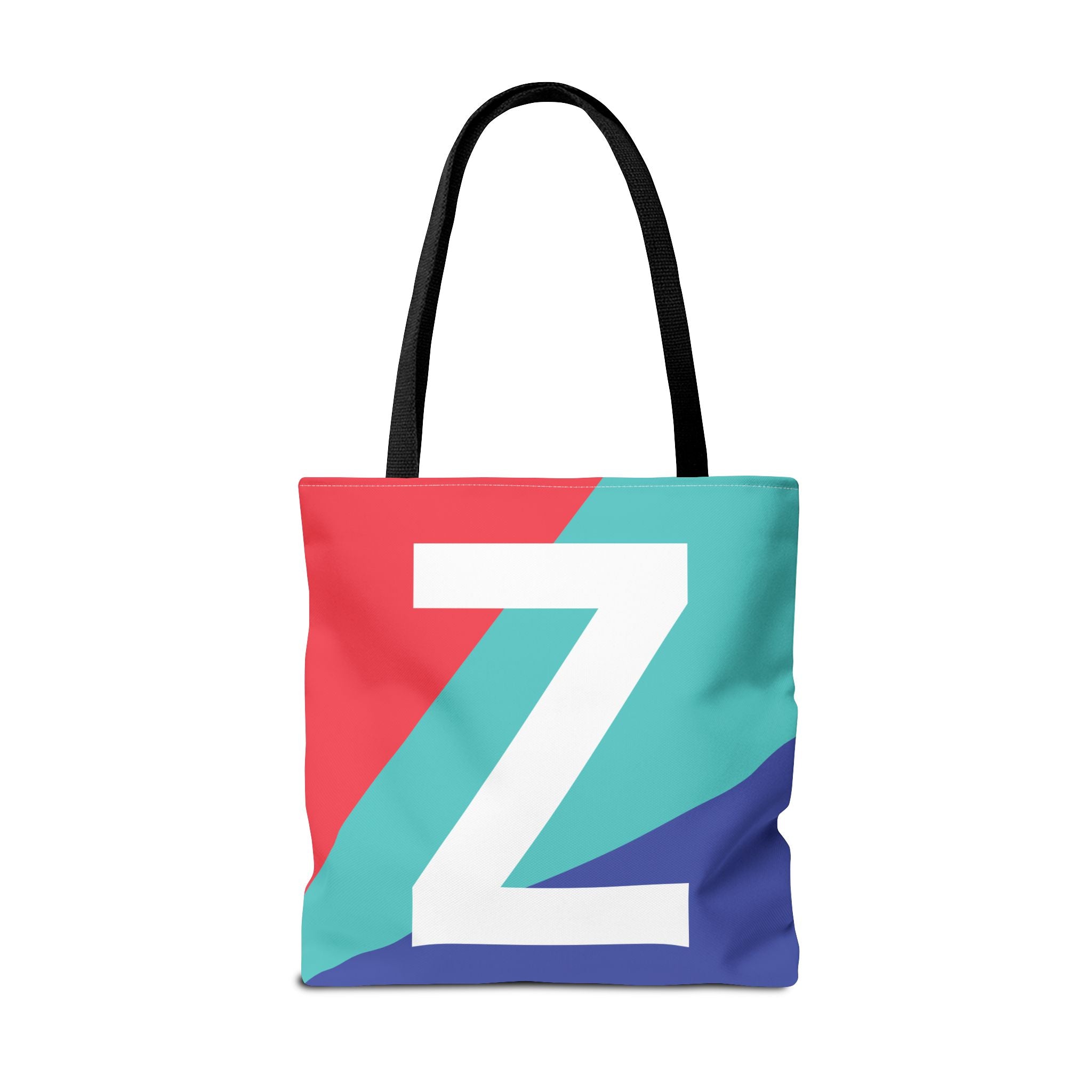 Monogram 'Z' Colorblock Tote Bag — Personalized Initial Z Shoulder Tote
